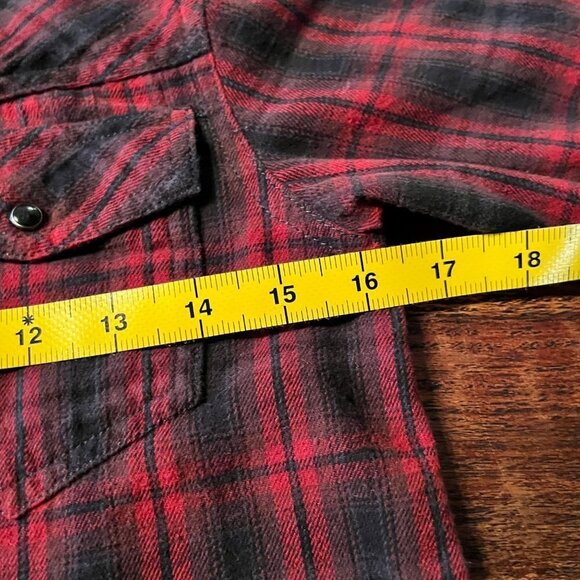 Cody James Red Plaid Western Flannel S - Picture 6 of 14